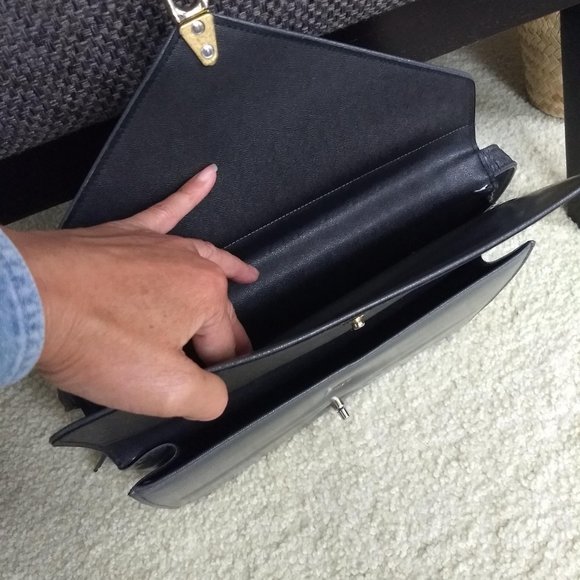 vintage 80s NWOT grey leather shoulder bag - Picture 4 of 14